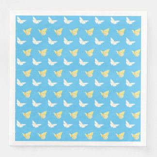 Serviette En Papier Papillons blancs et jaunes clairs Flying Blue