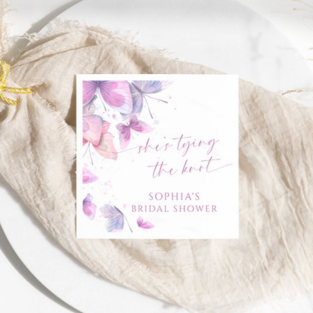 Serviette En Papier Papillons Elle noue la Fête des mariées de noeud (Créateur téléchargé)