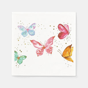 Serviette En Papier Papillons et paillettes