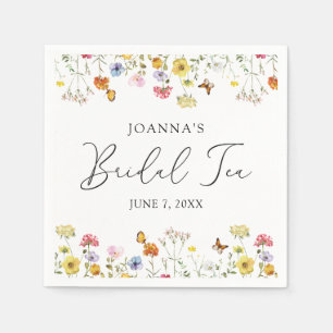 Serviette En Papier Papillons fleurs sauvages Boho Fête des mariées Th