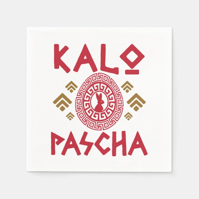 Serviette En Papier Pâques grecques Kalo Pascha (Devant)