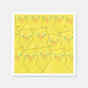 Serviette En Papier Pâques Poulets brillant Jaune Motif de dessin