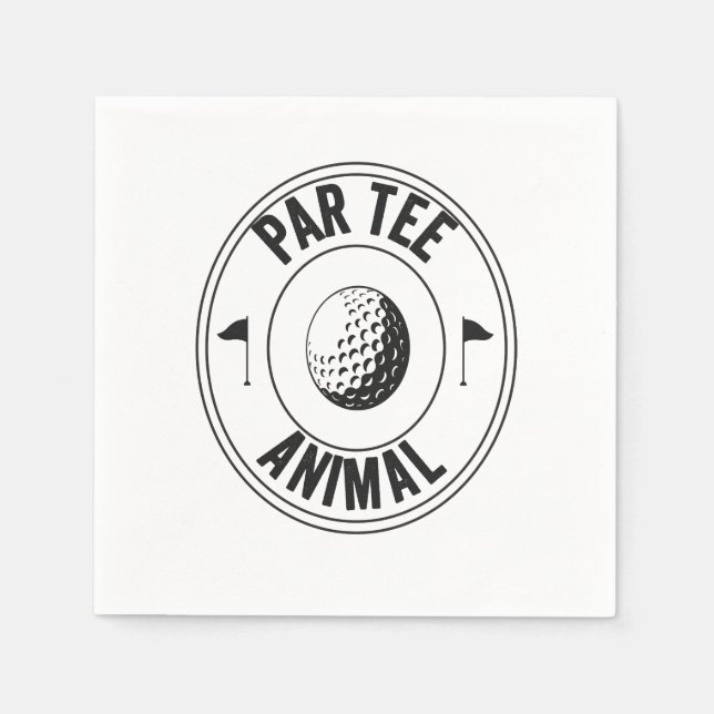 Serviette En Papier Par-Tee Animal drôle golf papa cadeau (Devant)