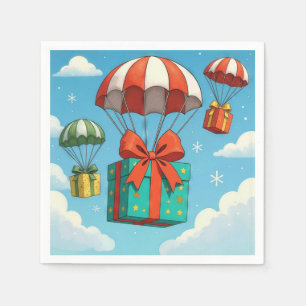 Serviette En Papier Parachutes qui délivrent des cadeaux de Noël