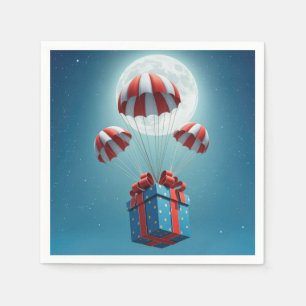 Serviette En Papier Parachutes qui offrent un cadeau de Noël