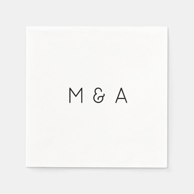 Serviette En Papier Paraphe personnalisée Mariage Napkin (Devant)