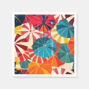 Serviette En Papier Parapluie Rétro Jour de Pluie Pop Art