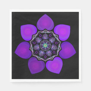 Serviette En Papier Parapluie violet & coeurs .7