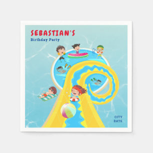 Serviette En Papier Parc aquatique Splash Eté toboggan aquatique fête 