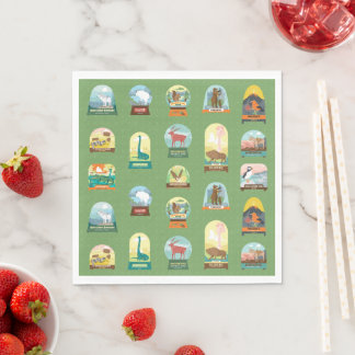 Serviette En Papier Parcs nationaux dans Green Napkins
