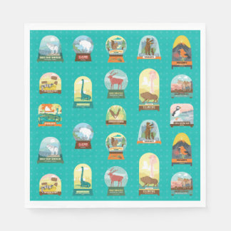 Serviette En Papier Parcs nationaux dans les serviettes Turquoises