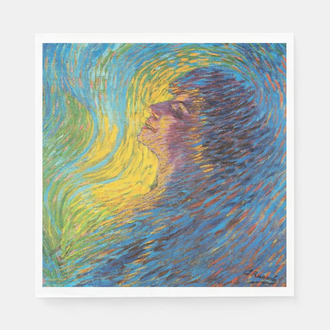 Serviette En Papier Parfum (Portrait féminin) (par Luigi Russolo) (Devant)