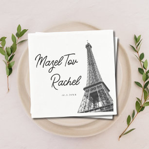 Serviette En Papier Paris France Tour Eiffel Mazel Tov Napkins