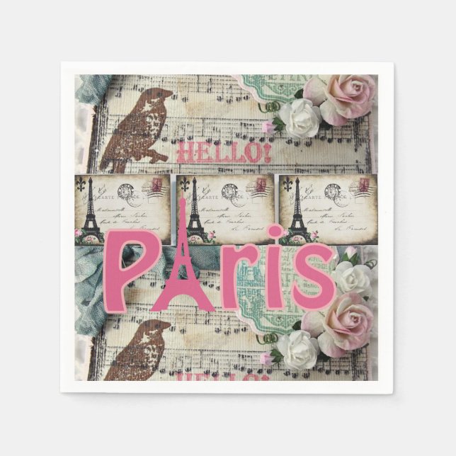 Serviette En Papier Paris, Papier (Devant)