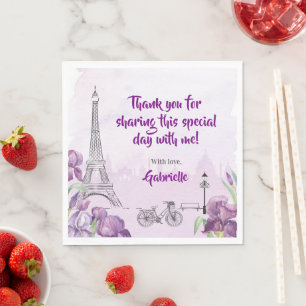 Serviette En Papier Paris Purple Iris Français
