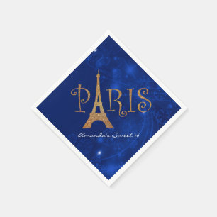Serviette En Papier Paris Thème Sweet 16 serviettes d'anniversaire per