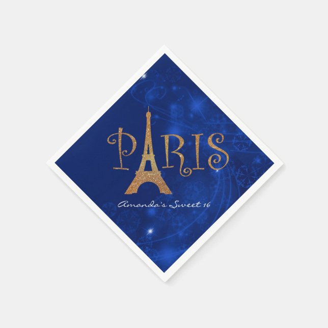 Serviette En Papier Paris Thème Sweet 16 serviettes d'anniversaire per (Coin)