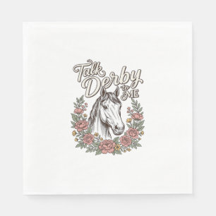 Serviette En Papier Parle Derby à Moi Fleur Cheval Vintage Chemise_1