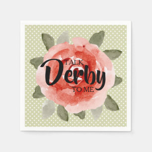 Serviette En Papier Parle Derby à Moi Rose sur Serviettes à pois verts