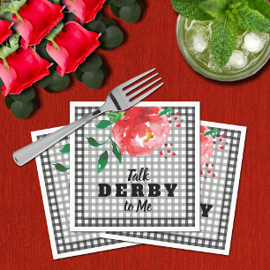 Serviette En Papier Parlez de Derby à Me Red Rose sur En vichy