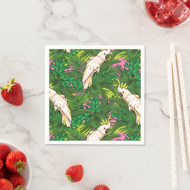 Serviette En Papier Parrot Pattern (En situation)