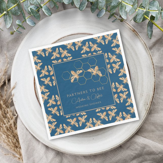 Serviette En Papier Partenaires pour Bee Indigo & Honeycomb Wedding sh (Créateur téléchargé)