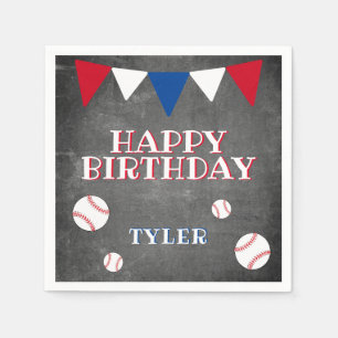 Serviette En Papier Parti Anniversaire de enfant de baseball Chalkboar