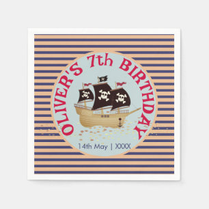 Serviette En Papier Parti Anniversaire de enfant de navire pirate