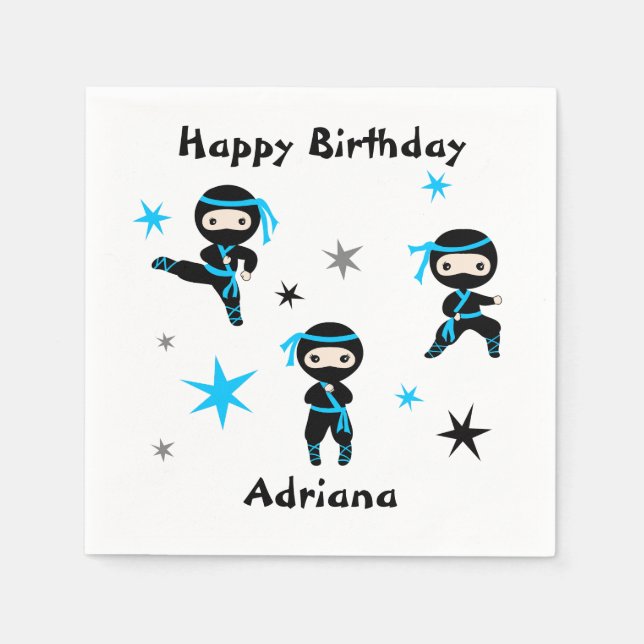 Serviette En Papier Parti Anniversaire de enfant guerrier mignon Ninja (Devant)