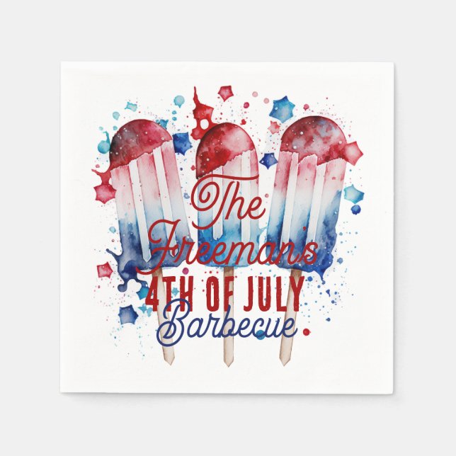 Serviette En Papier Parti de 4 juillet patriotique moderne (Devant)