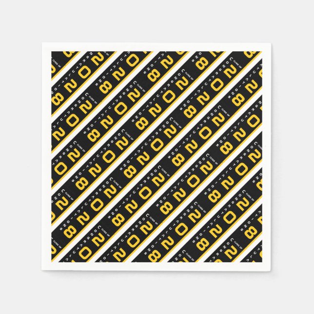 Serviette En Papier Parti de graduation Black Gold moderne (Devant)