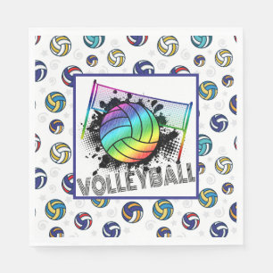 Serviette En Papier Parti de volley-ball