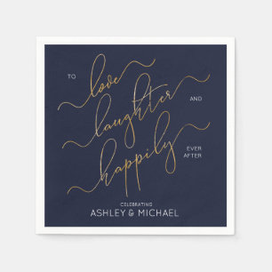 Serviette En Papier Parti d'engagement de la Marine Blue Gold