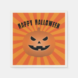 Serviette En Papier Parti Haunted Jack-o'-lantern Citrouille Halloween
