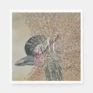 SERVIETTE EN PAPIER PARTI MONOGRAMME AFRICAIN CRANE BIRD