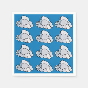 Serviette En Papier Parti Nuages Blancs