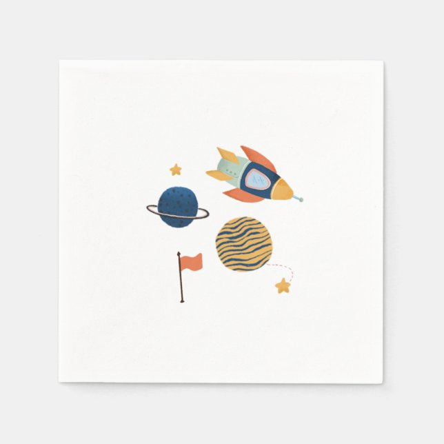 Serviette En Papier Partie Anniversaire de enfant spatiale Napkin (Devant)