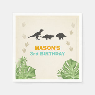 Serviette En Papier Partie de Dino d'anniversaire de serviettes de