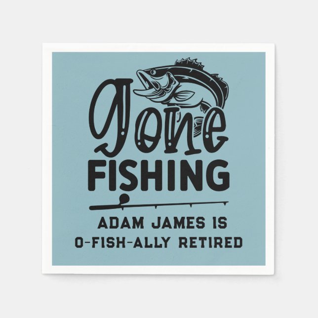 Serviette En Papier Partie de retraite de la pêche à l'aquarelle - pêc (Devant)