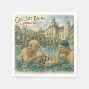 Serviette En Papier Partie d'échecs Bains Gellert Budapest Hongrie