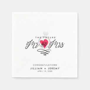 Serviette En Papier Partie d'engagement Mme et Mme Napkins