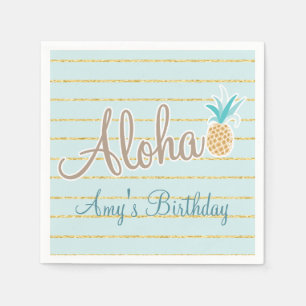 Serviette En Papier Partie hawaïenne de Luau, serviettes faites sur