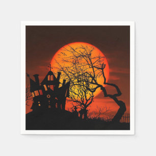Serviette En Papier Partie orange et noire de Halloween