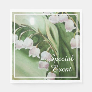 SERVIETTE EN PAPIER PARTIE ROMANTIQUE DE FLEUR DU MUGUET