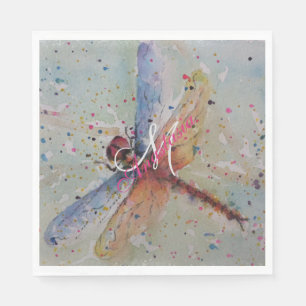 SERVIETTE EN PAPIER PARTIE SENSIBLE DE MONOGRAMME DE MOUCHE DE DRAGON