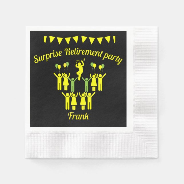 Serviette En Papier Parties à la retraite surprises (Devant)
