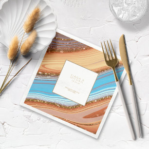 Serviette En Papier Parties scintillant Abstraite Strata Mariage Merci