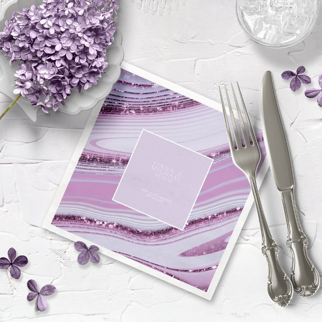 Serviette En Papier Parties scintillant Abstraite Strata Mariage Merci (Créateur téléchargé)