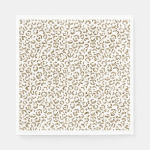 Serviette En Papier Parties scintillant Antique Gold Empreinte de léop