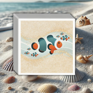 Serviette En Papier Parties scintillant artisanale Poisson clown Baby 
